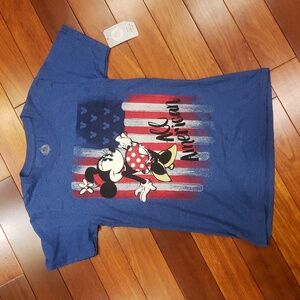 Disney Minnie Mouse All American Tshirt, Vivid heathered blue. Women's Medium
